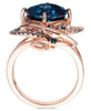 Le Vian Exotics® Deep Sea Blue Topaz™ (5-3/8 ct. t.w.) and Diamond (3/4 ct. t.w.) Ring in 14k Rose Gold
