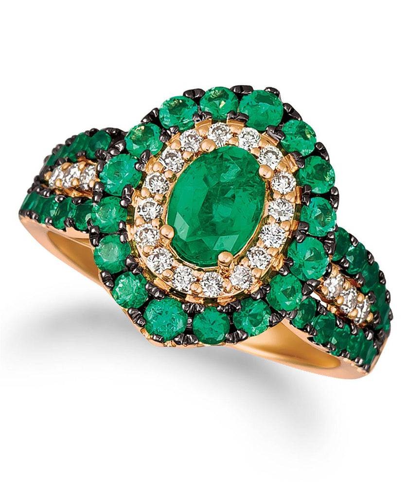 Le Vian Costa Smeralda Emeralds™ (1 5/8 ct. t.w.) and Nude Diamonds™ (1/4 ct. t.w.) Ring in 14k Rose Gold