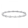 Sterling Silver and Steel Bamboo Bracelet with Diamonds