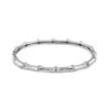 Sterling Silver and Steel Bamboo Bracelet with Diamonds