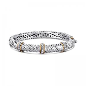 14kt Gold and Sterling Silver Bracelt with Diamonds