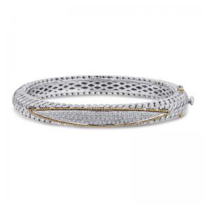 14kt Yellow Gold and Sterling Silver Bracelet with Diamonds