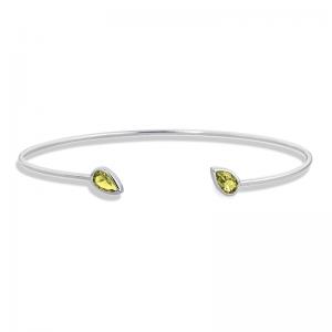 Sterling Silver Cuff Bangel with Lemon Quartz