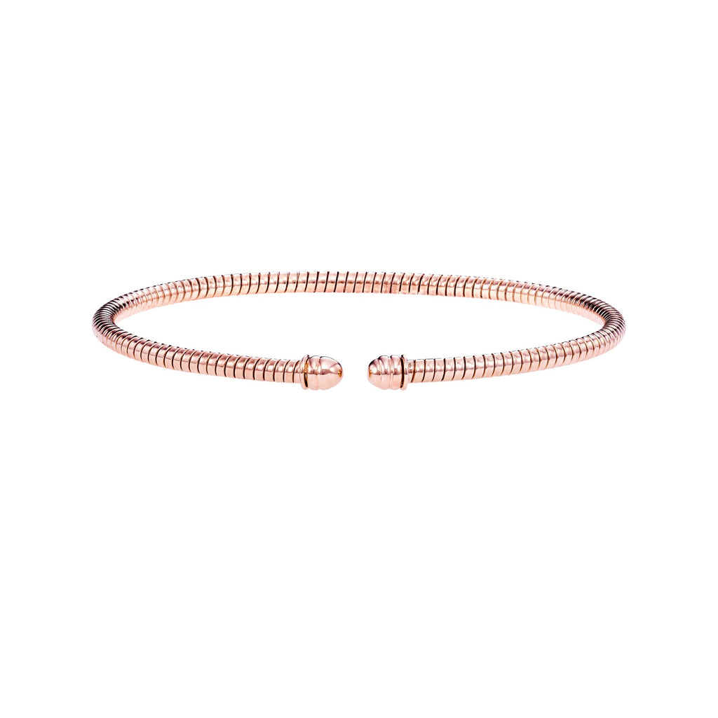 14kt Gold 7 inches Rose Finish 3mm Bangle