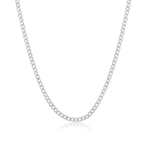 Sterling Silver 2MM Cuban Chain - Silver Plated