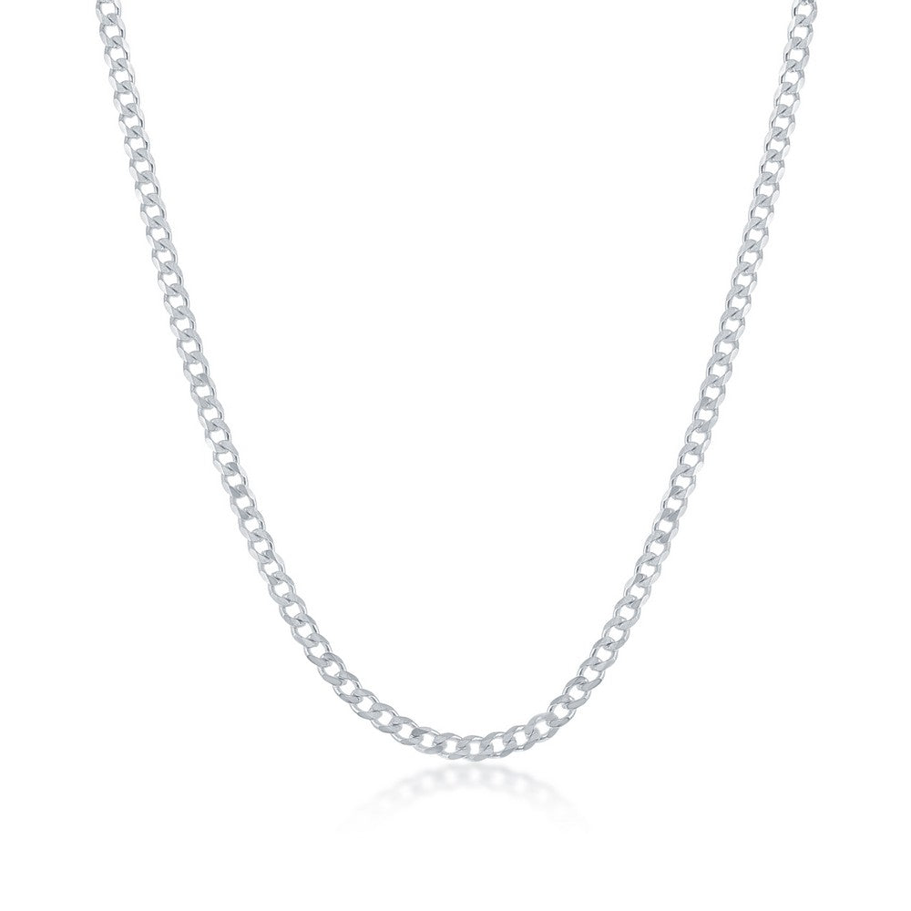 Sterling Silver 2MM Cuban Chain - Silver Plated