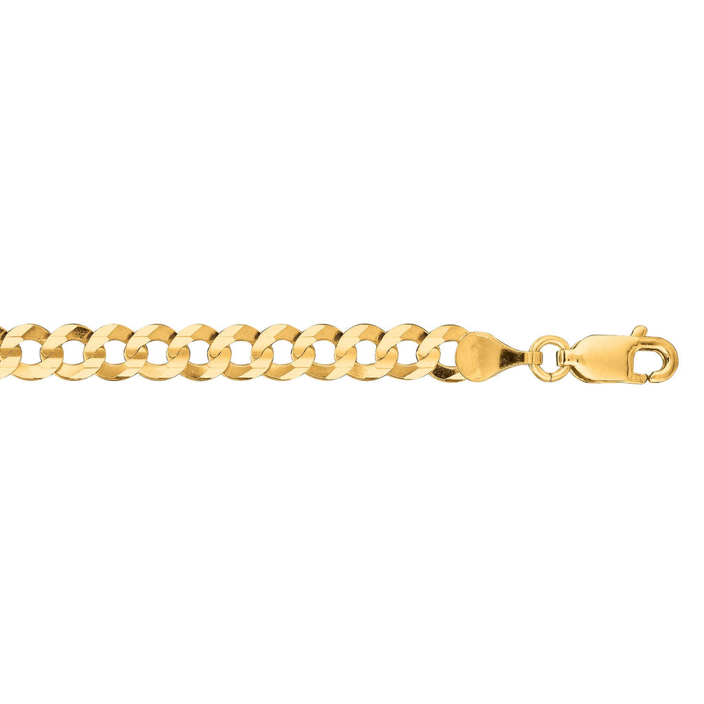 14kt 8.5 inches Yellow Gold 4.7mm Diamond Cut Comfort Curb Chain with Lobster Clasp