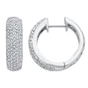 Sterling Silver Hoop Earrings with Diamonds