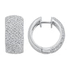 Sterling Silver Hoop Earrings with Diamonds