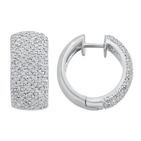 Sterling Silver Hoop Earrings with Diamonds (CALL FOR PRICING AND AVAILABILITY)