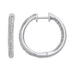 Sterling Silver 'In/Out' Hoop Earrings with Diamonds