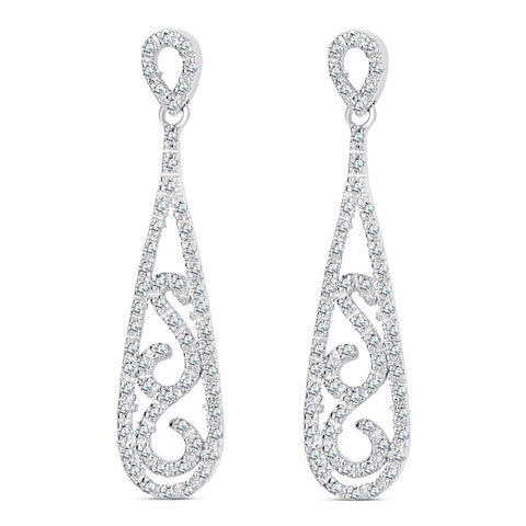 Sterling Silver Earrings with Diamonds