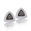 Sterling Silver Earrings with Black and White Diamonds
