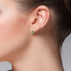 Sterling Silver Earrings with Peridot and Diamond