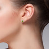 Sterling Silver Earrings with Peridot and Diamond