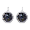 Sterling Silver Earrings with Black Onyx and Diamonds