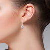 Sterling Silver Vintage Style Earrings with Ruby and Diamond