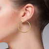 14K Yellow Gold 2mm Hoop Earrings- 1 1/3 Inch