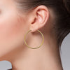 14K Yellow Gold 2mm Hoop Earrings- 1 1/2 Inch