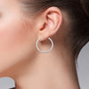 14K White Gold High Polish Hoop Earrings- 1 Inch