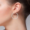 14K White Gold High Polish Hoop Earrings- 1 1/4 Inch