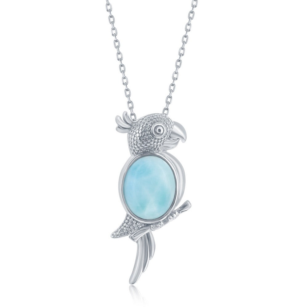 Sterling Silver Larimar Bird Pendant