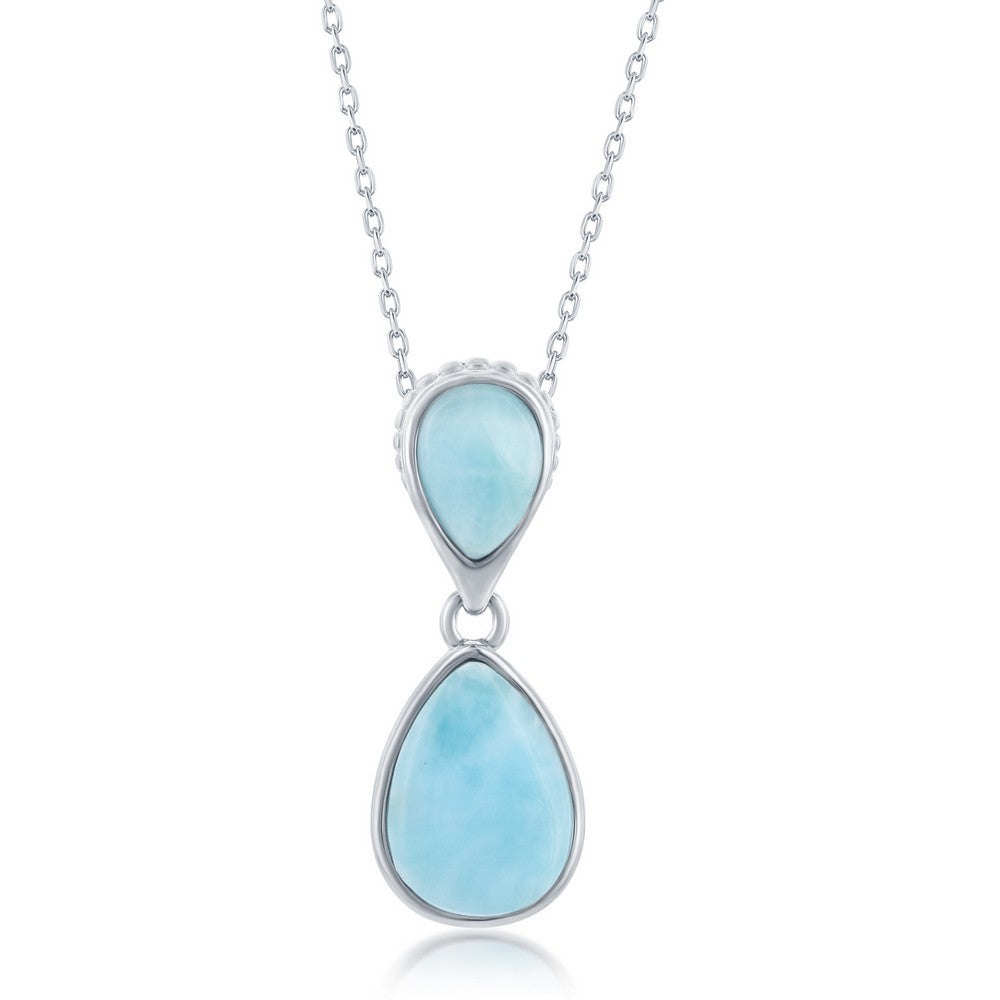 Sterling Silver Double Larimar Pendant