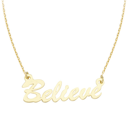 14kt Yellow Gold 'Believe' Necklace