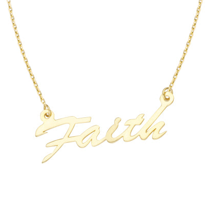 14kt Yellow Gold 'Faith' Necklace