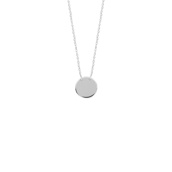 14kt White Gold Engraveable Disc - 9mm