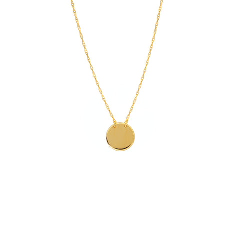 14kt Yellow Gold Engraveable Disc - 9mm