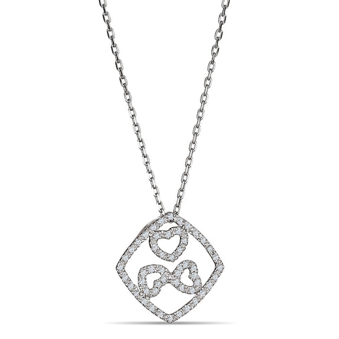 Sterling Silver Heart Pendant with Diamonds (CALL FOR PRICING AND AVAILABILITY)