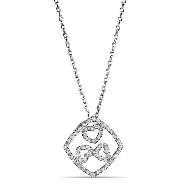Sterling Silver Heart Pendant with Diamonds (CALL FOR PRICING AND AVAILABILITY)