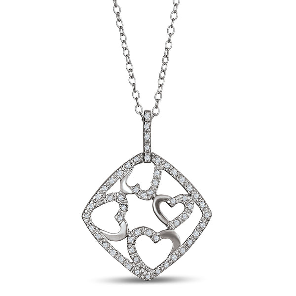 Sterling Silver Heart Pendant with Diamonds (CALL FOR PRICING AND AVAILABILITY)