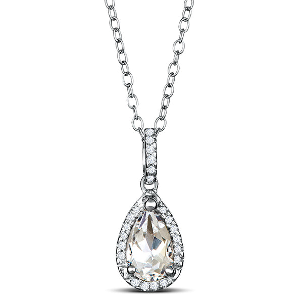 Sterling Silver Neklace with White Topaz and Diamond (CALL FOR PRICING AND AVAILABILITY)