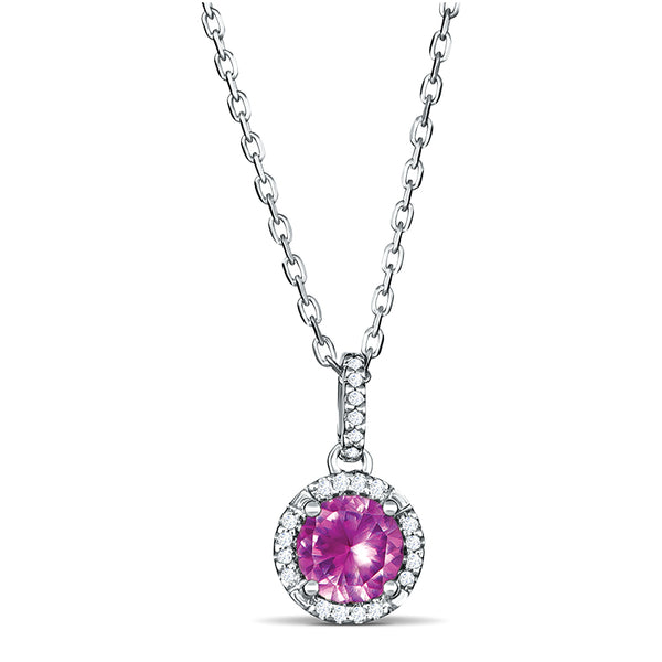 Sterling Silver Pendant with Pink Quartz and Diamonds (CALL FOR PRICING AND AVAILABILITY)