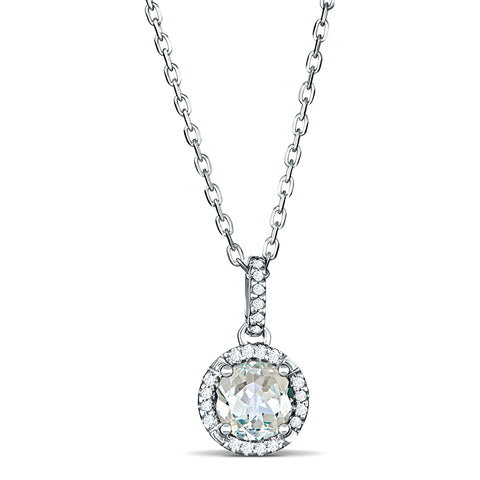 Sterling Silver Pendant with White Topaz and Diamonds (CALL FOR PRICING AND AVAILABILITY)