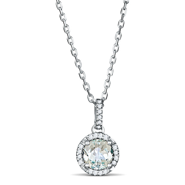 Sterling Silver Pendant with White Topaz and Diamonds (CALL FOR PRICING AND AVAILABILITY)