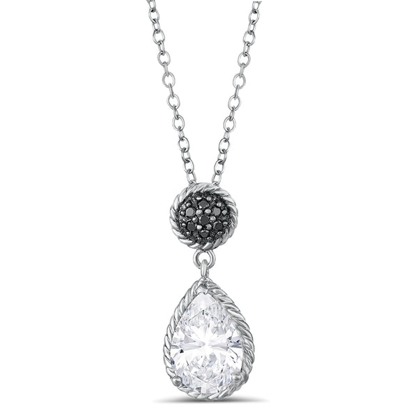 Sterling Silver Pendant with White Topaz and Diamond (CALL FOR PRICING AND AVAILABILITY)