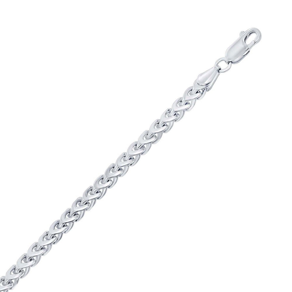 Sterling Silver 3MM Franco Chain - Rhodium Plated