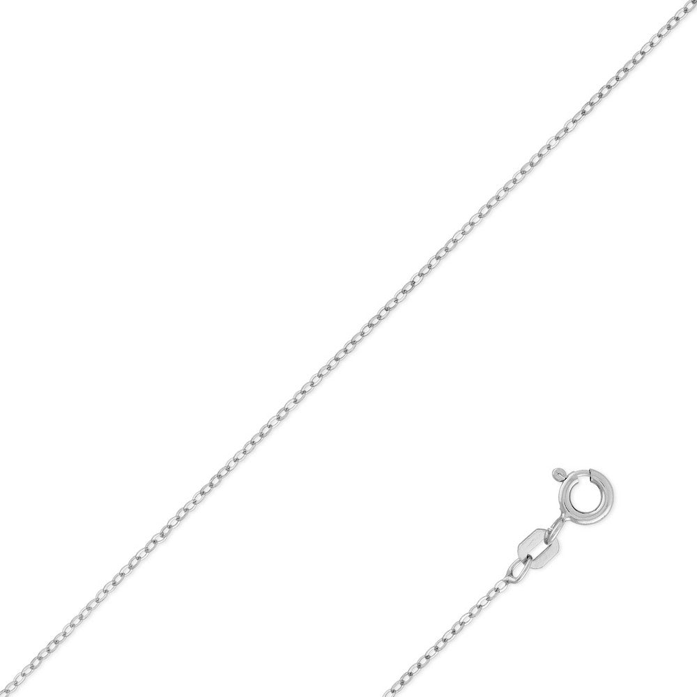 Sterling Silver 1.4mm Thin D-C Cable Chain - Rhodium Plated