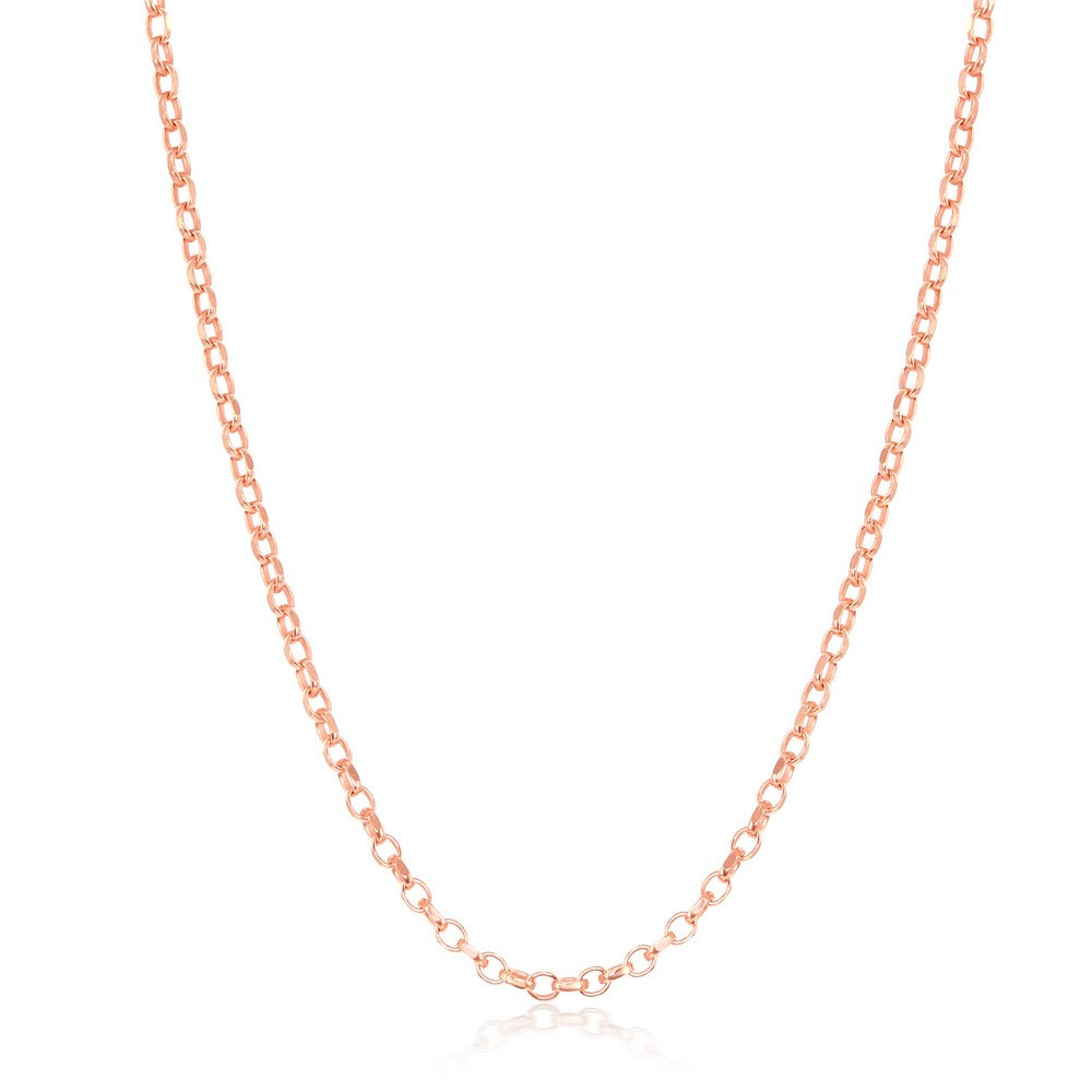 Sterling Silver 1.4mm Cable Chain - Rose Gold Plated