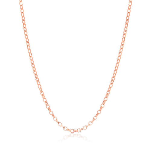 Sterling Silver 1.4mm Cable Chain - Rose Gold Plated