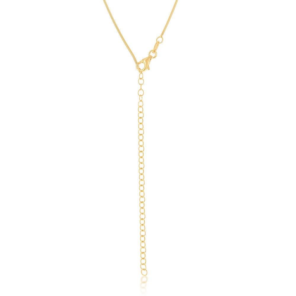 Sterling Silver 1mm Snake Chain - Gold Plated