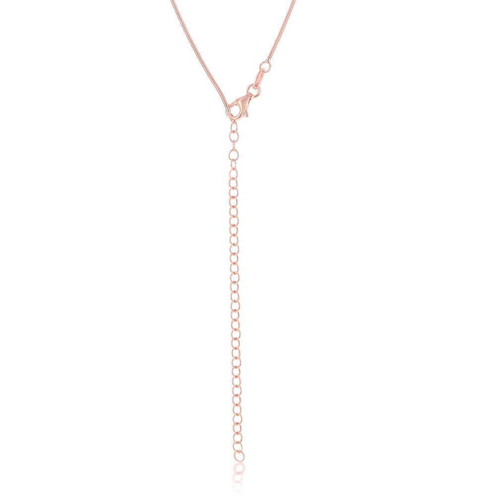 Sterling Silver 1mm Snake Chain - Rose Gold Plated