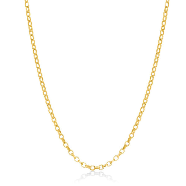 Sterling Silver Diamond-Cut Rolo Chain - Gold Plated