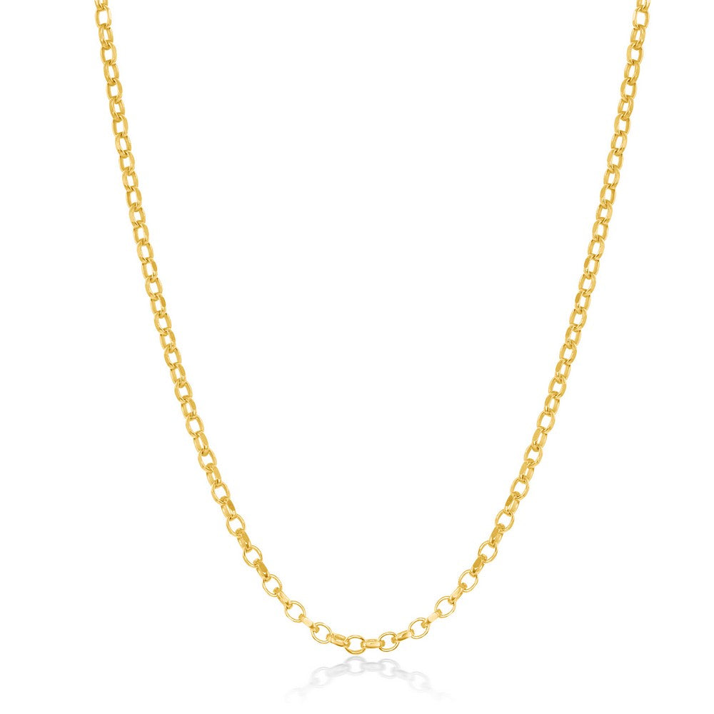 Sterling Silver Diamond-Cut Rolo Chain - Gold Plated