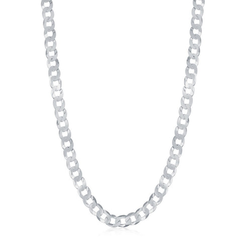 Sterling Silver 4.4mm Cuban Chain - Rhodium Plated