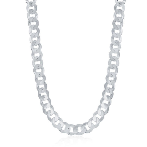Sterling Silver 6.25mm Cuban Chain - Rhodium Plated