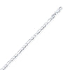 Sterling Silver 3.3mm Figaro Chain - Rhodium Plated